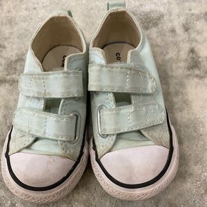 Aqua Velcro Converse